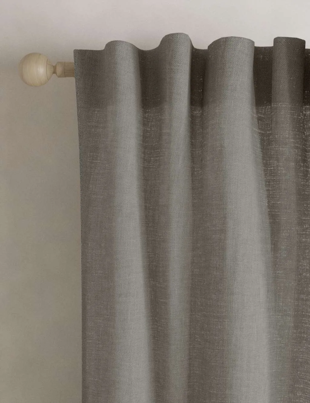 M&S Cotton Linen Blend Sheer Multiway Curtains Light Grey