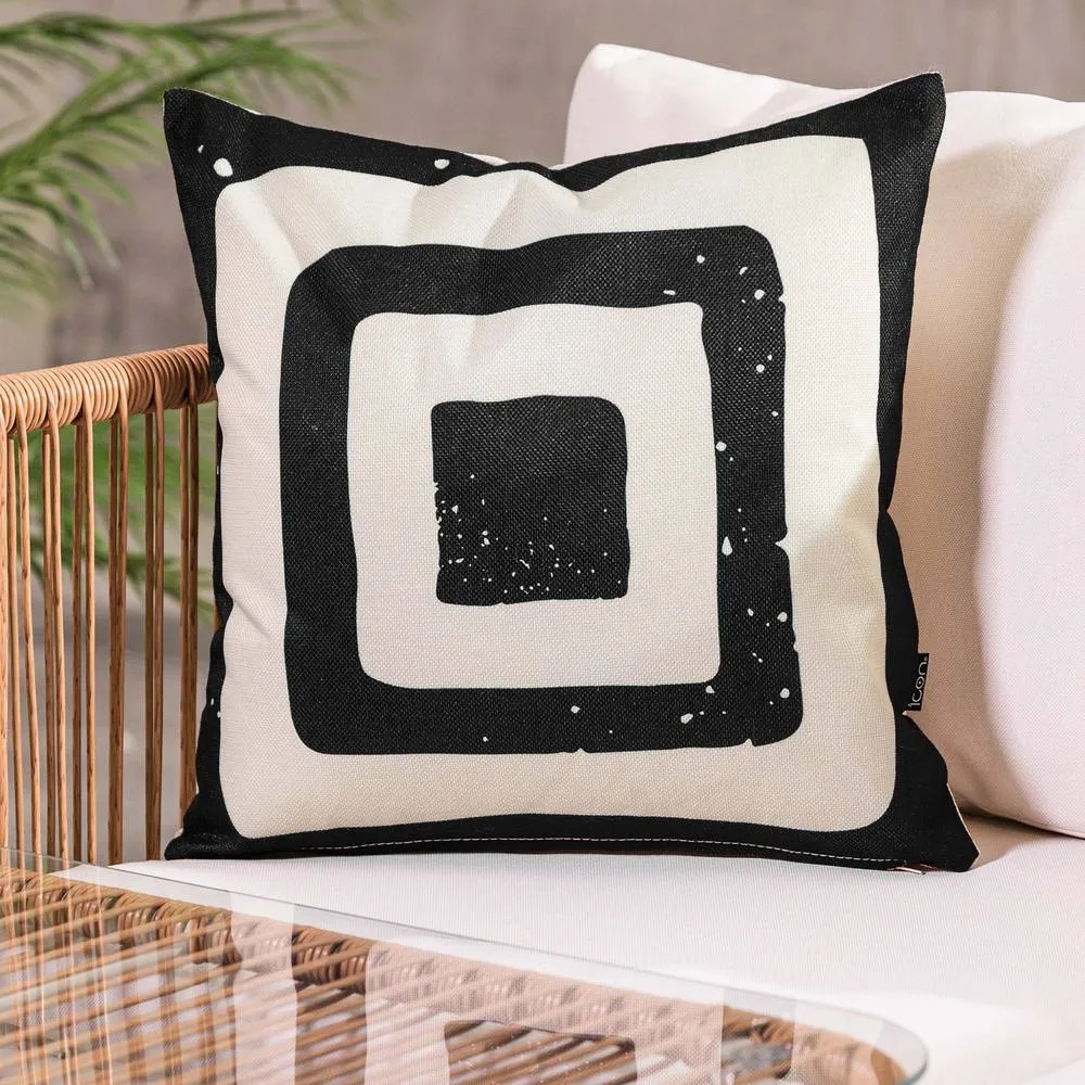 icon Cushion 43x43 Kyoto Fabric, Target Mono in Black
