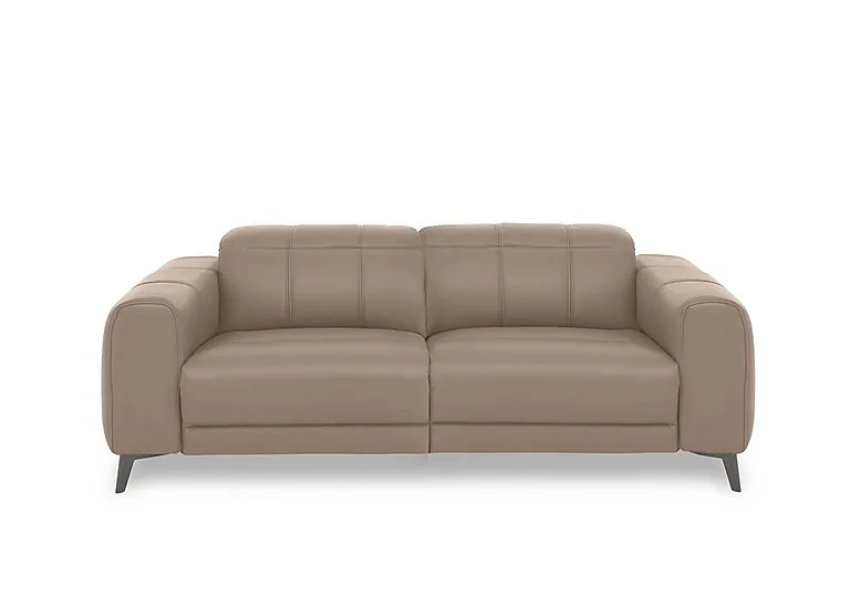 Ezra 3 Seater Leather Sofa - Barley - Sofas and Armchairs