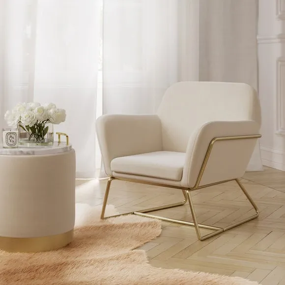 Charles Metal Leg Velvet Occasional Chair 1