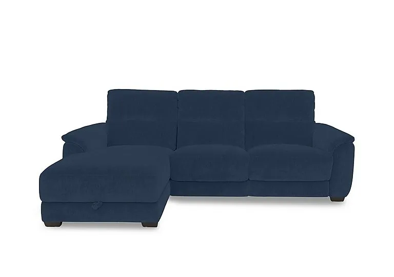 Saffron Fabric 3 Seater Power Recliner Sofa with Storage Left Hand Facing Chaise End - Sofas and Armchairs