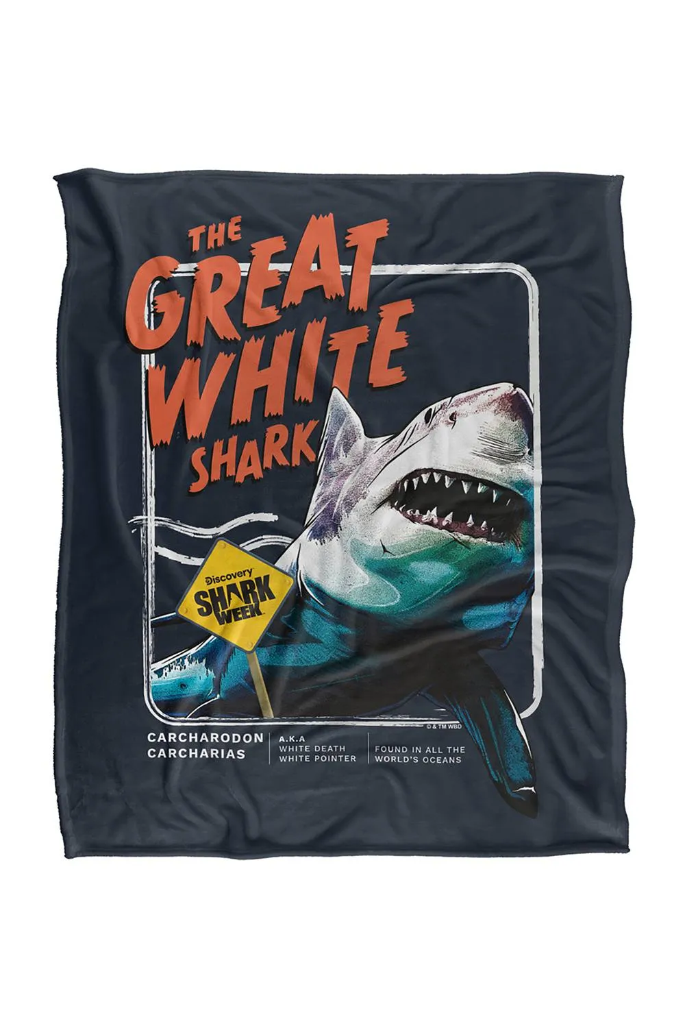 Warner Brothers Shark Week Television Series 152x127 cm Great White Soft Throw Blanket