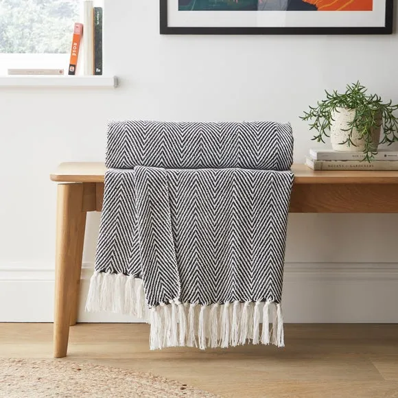 Jenson Herringbone Throw Blanket 1