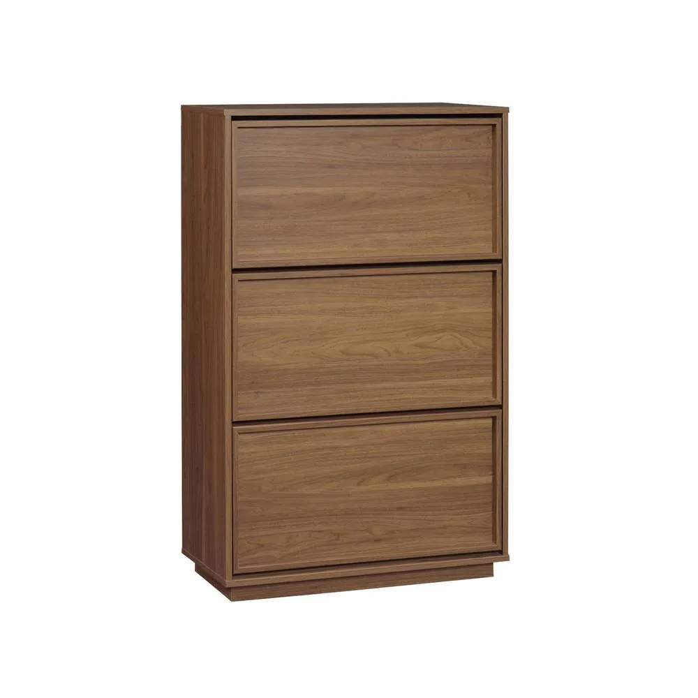 sweeek Shoe cabinet with 3 flip drawers wood decor in Dark Brown 2