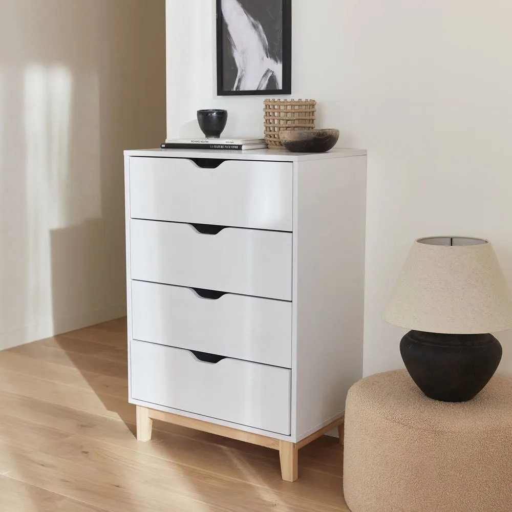 sweeek 4-drawer Scandi-style Chest in White 4