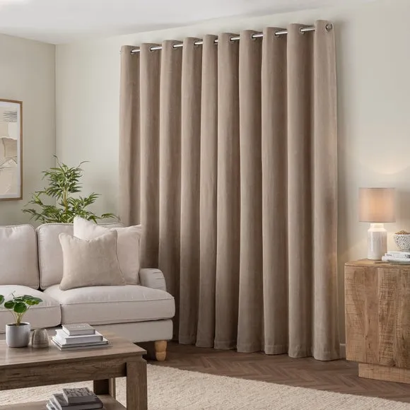 Soft Chenille Herringbone Eyelet Curtains 4