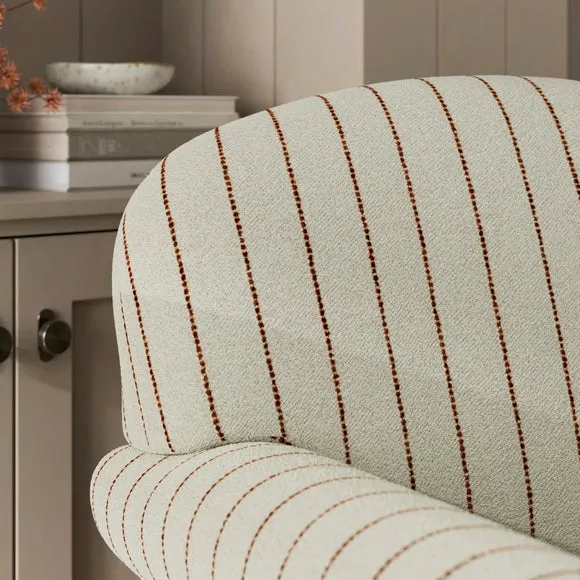 Enya Running Stitch Stripe Scroll Armchair 3