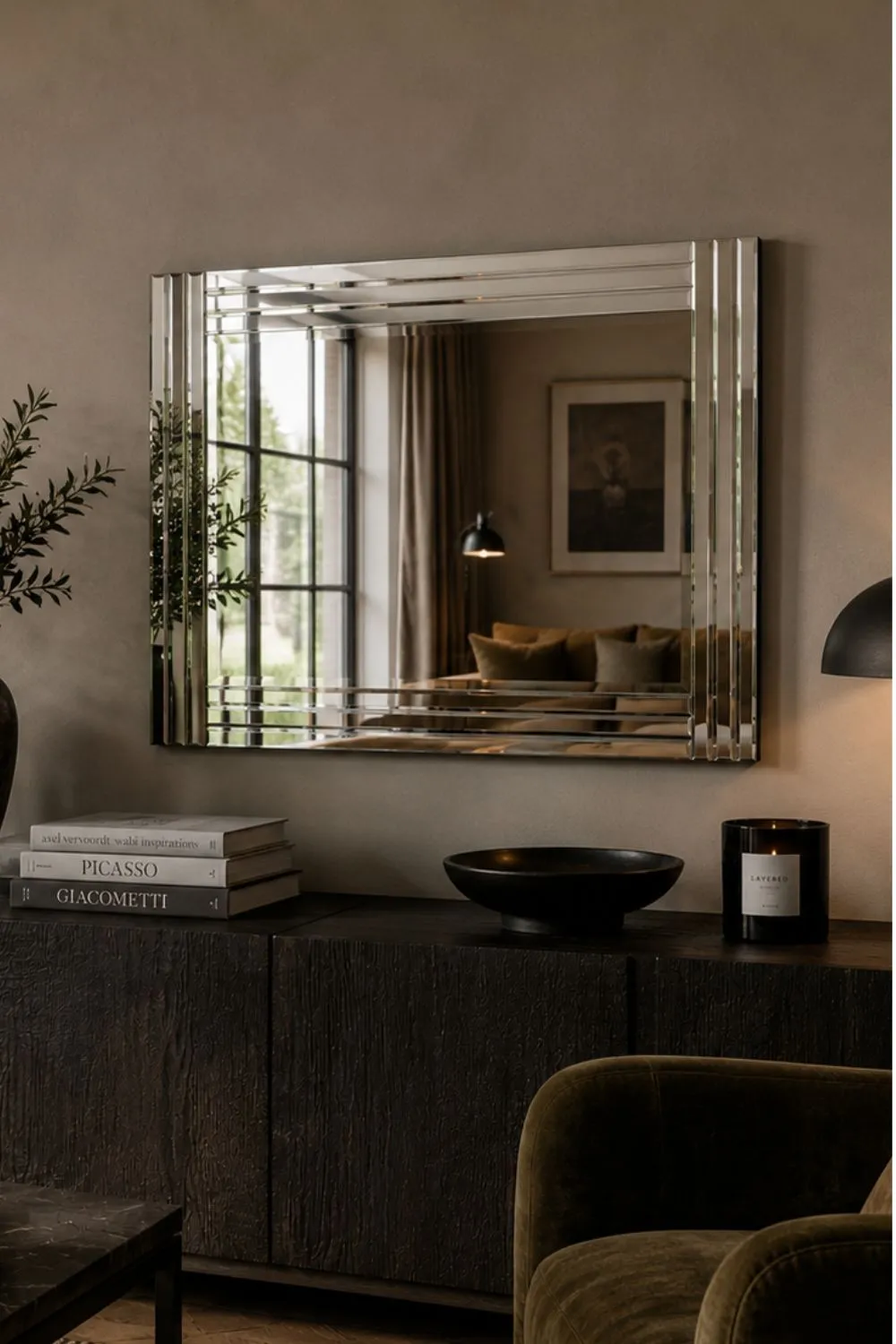 Yearn Mirrors Triple Surround Wall Mirror 120x80cm in Clear