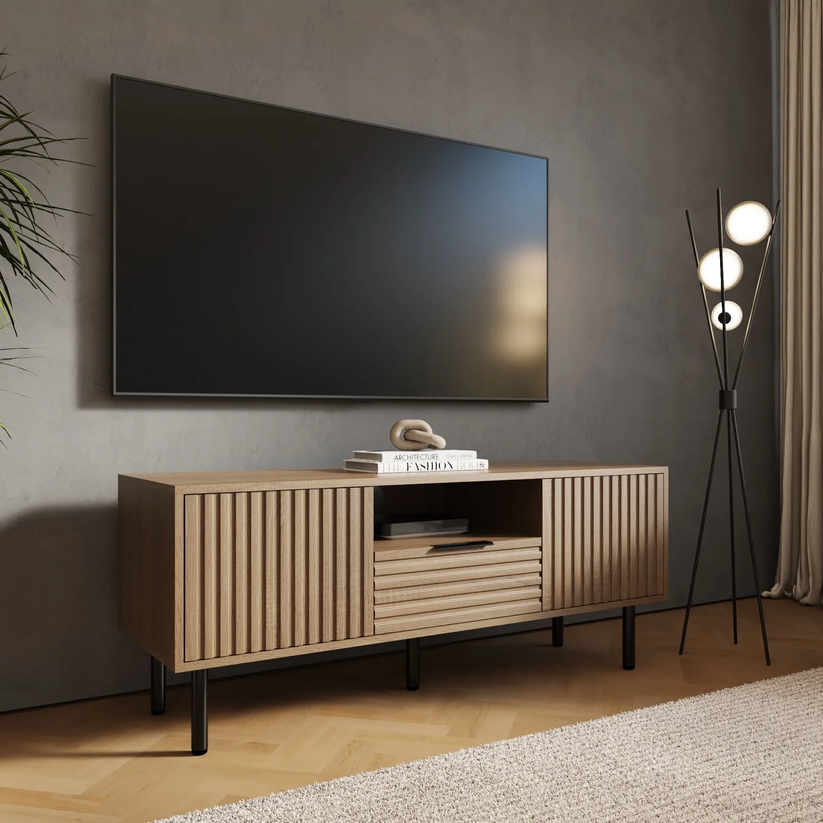 GFW Nervata TV Unit in Light Oak 2