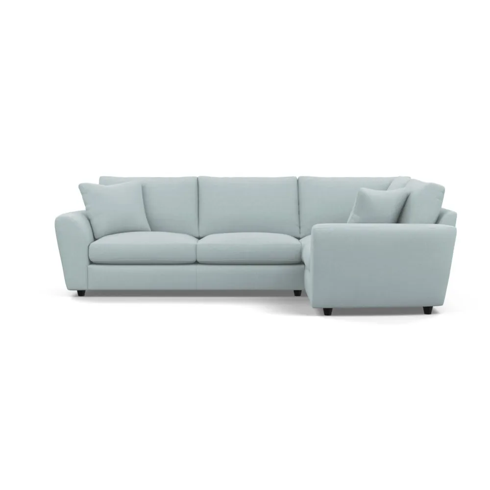 Heal's Snooze Right Hand Facing Corner Sofa Brushed Cotton Mist Black Feet