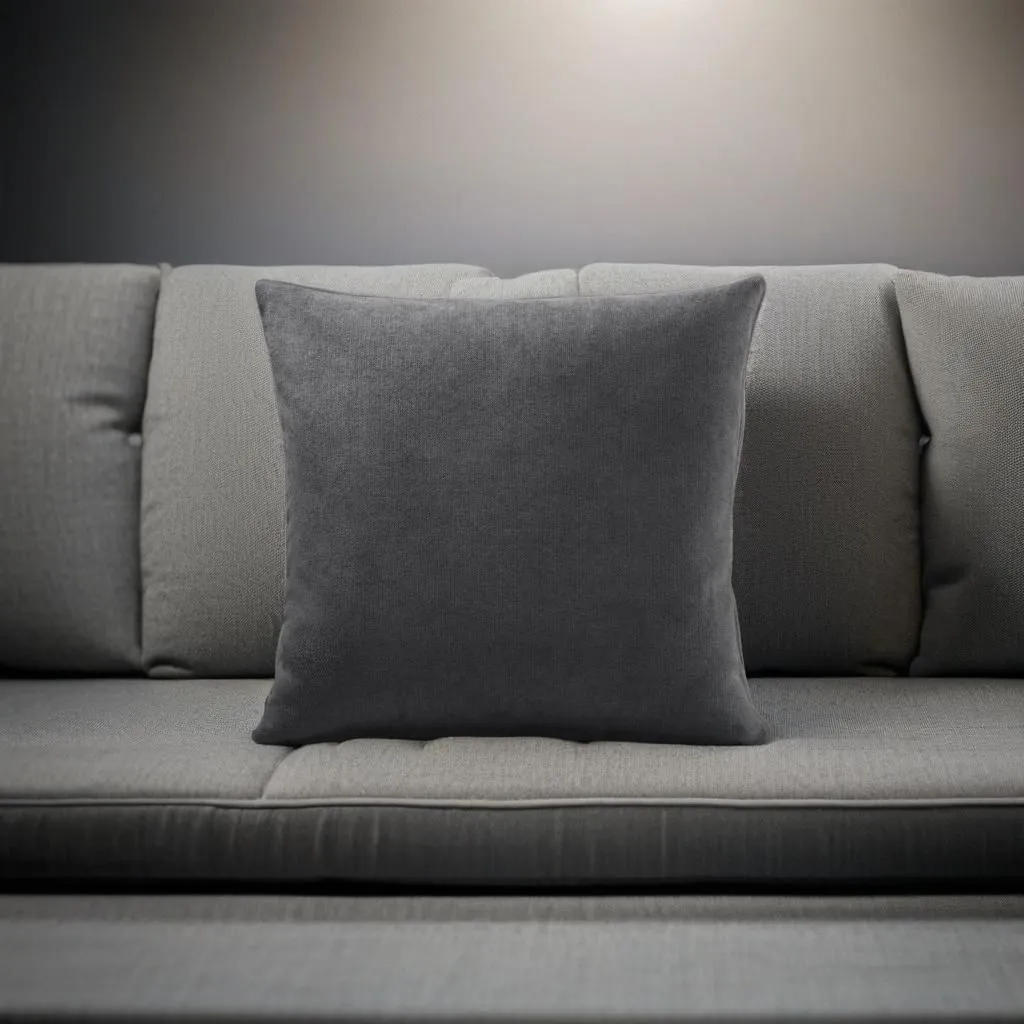 Luxury Living Velvet Chenille Cushion in Grey