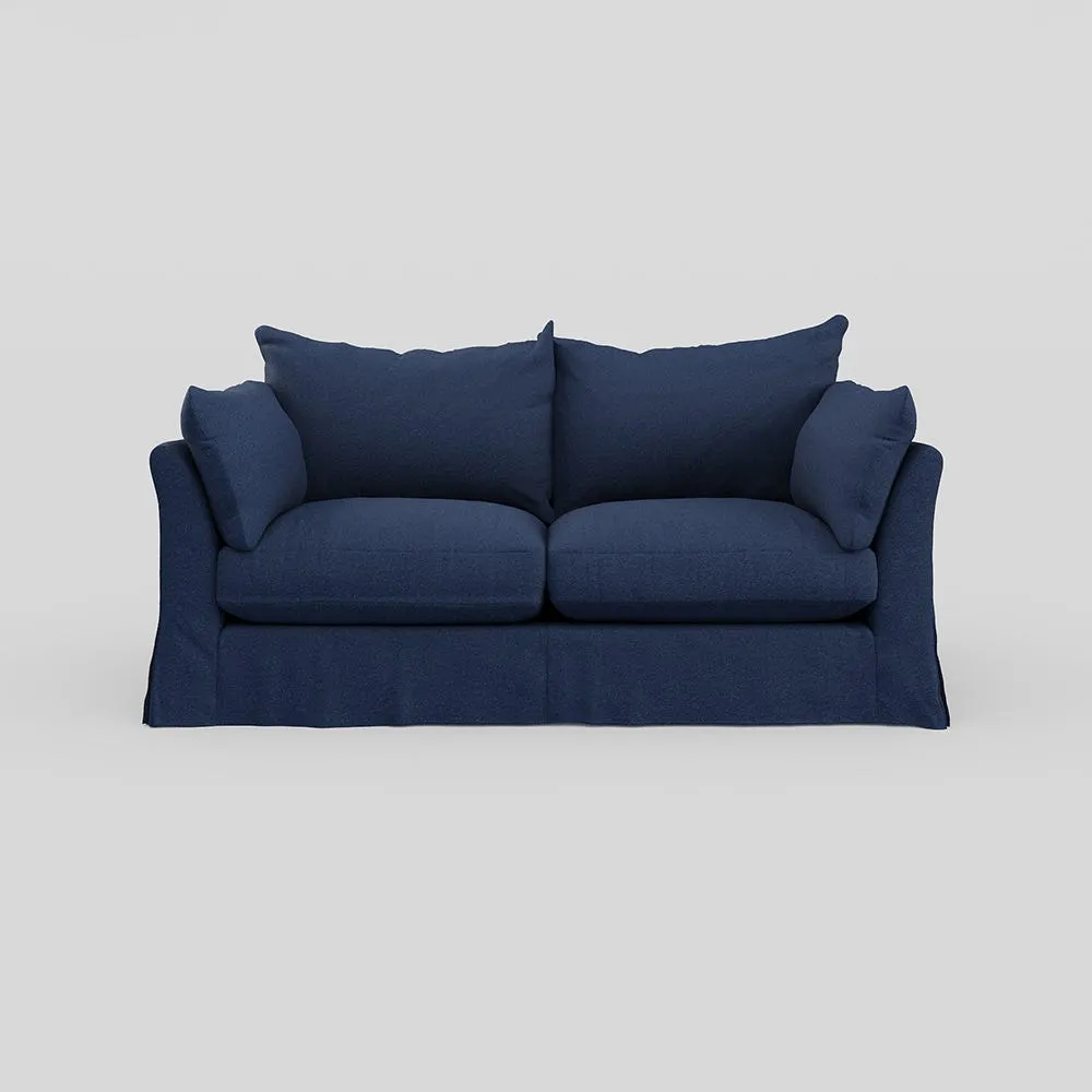 Heal's Tailor Loose Cover 3 Str Sofa Capelo Linen Inkspot Natural Beech Feet 1