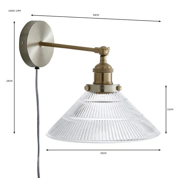 Logan Glass Plug In Wall Light 3
