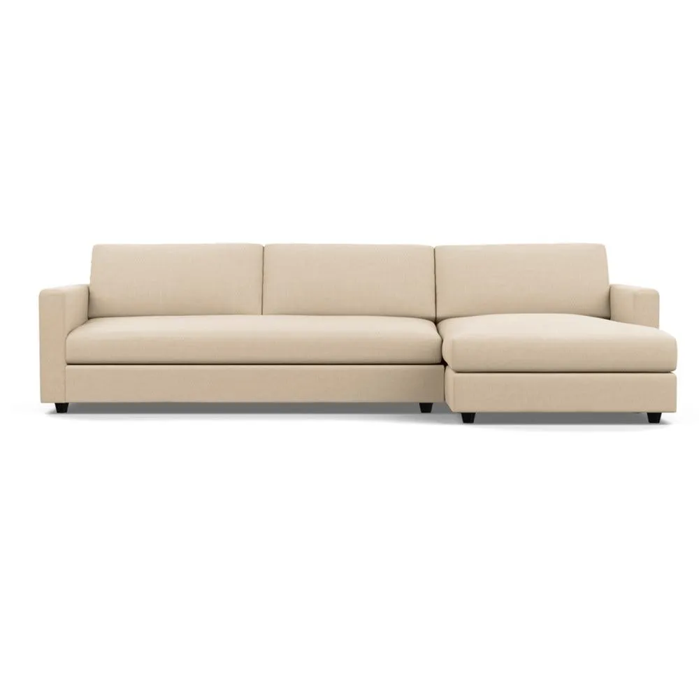 Heal's Nimbus II 4 Seater Corner Chaise RHF Brushed Cotton Oat Black Feet