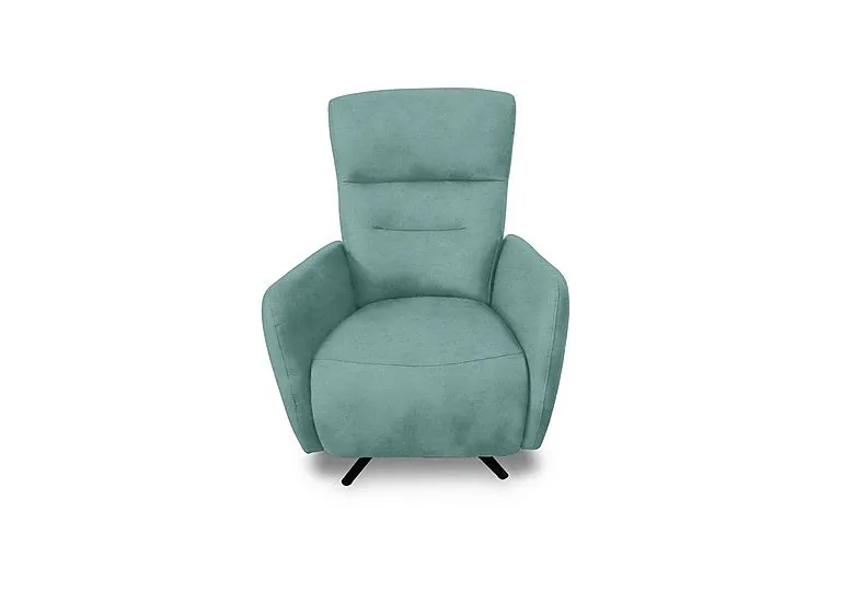 Designer Chair Collection Le Mans Fabric Dual Power Recliner Swivel Chair - Baby Blue