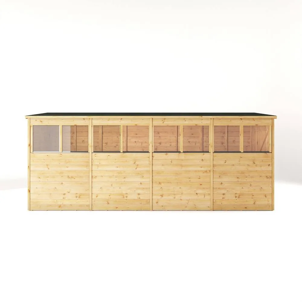 Mercia 16 x 4 Feet Modular Shiplap Pent - Wood - L488 x W127.9 x H203.3 cm in Light Brown 5