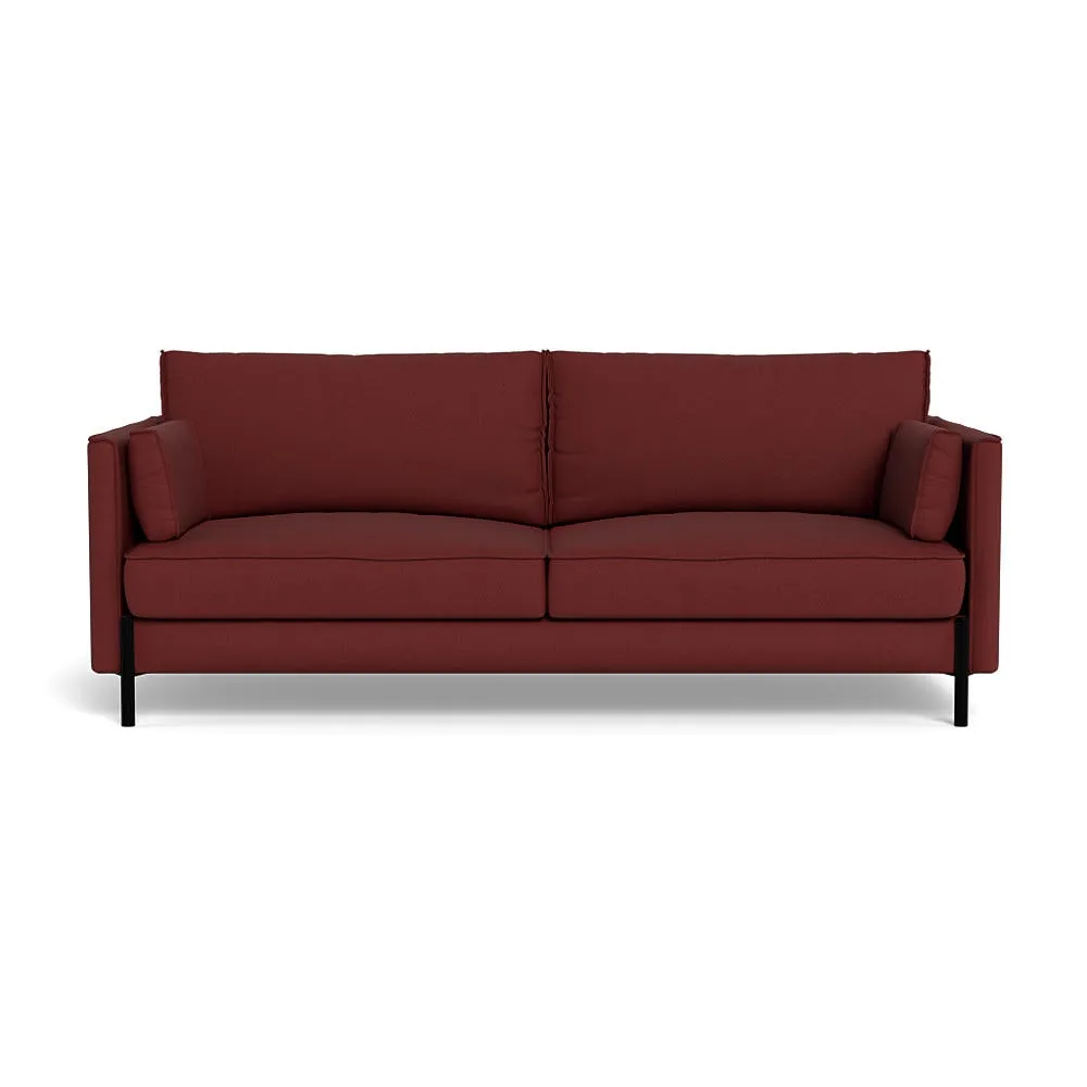 Heal's Tortona 3 Seater Sofa Capelo Linen-Cotton Etruscan Red Black Feet 1