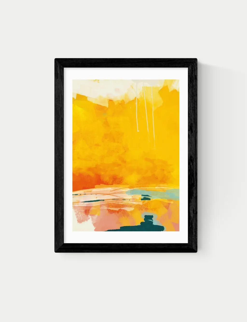 East End Prints Paysage Jaune Framed Art Black
