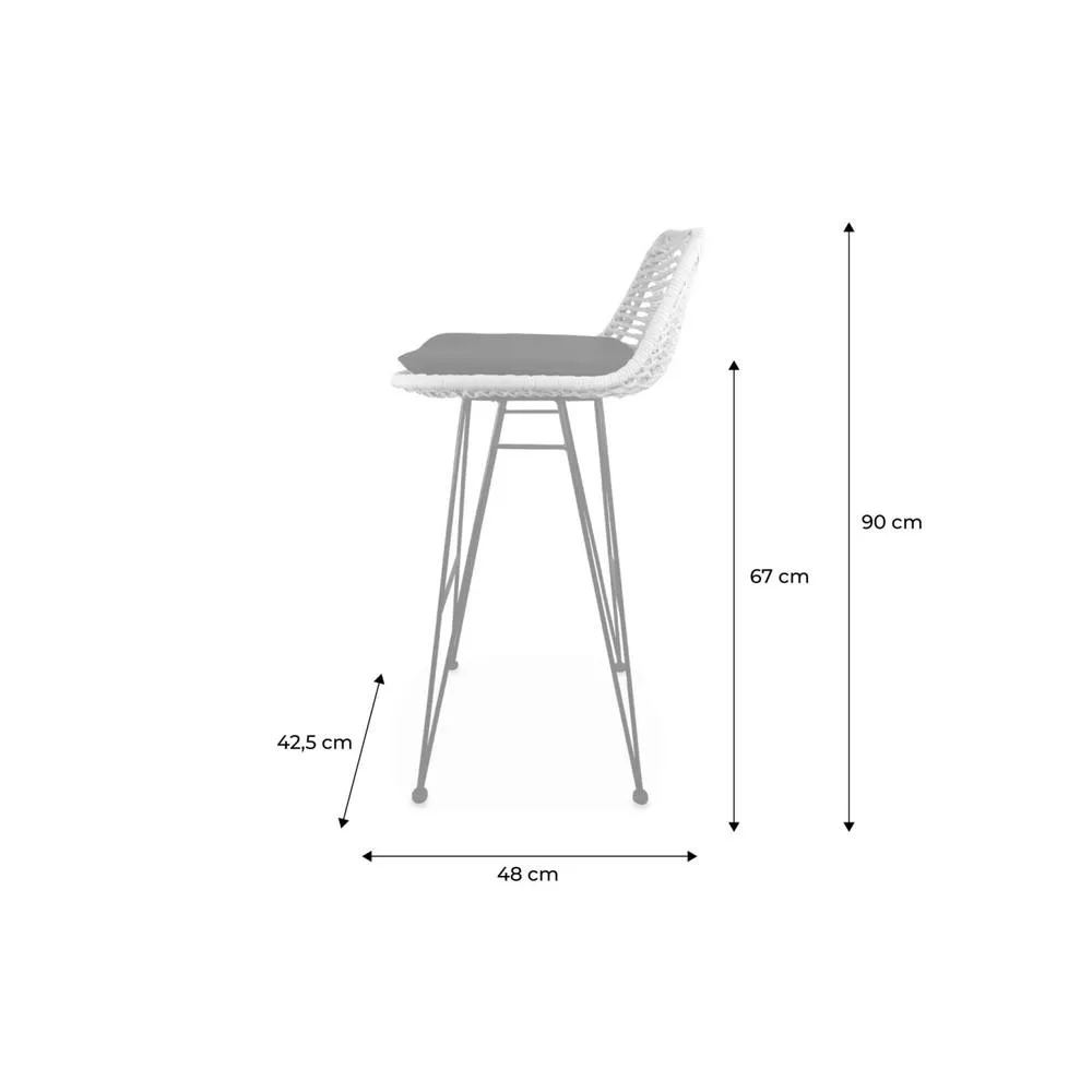 sweeek Pair of rattan bar stools 67cm in Black 5