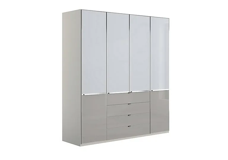 Santa Cruz 4 Door Combi Wardrobe - Two Tone/Grey