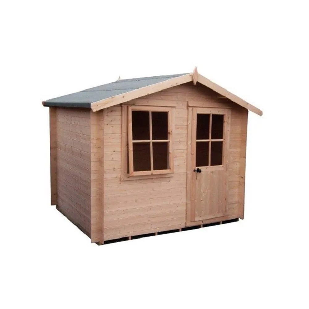 Shires Avesbury Log Cabin Home Office Garden Room Approx 8 x 8 Feet in Brown