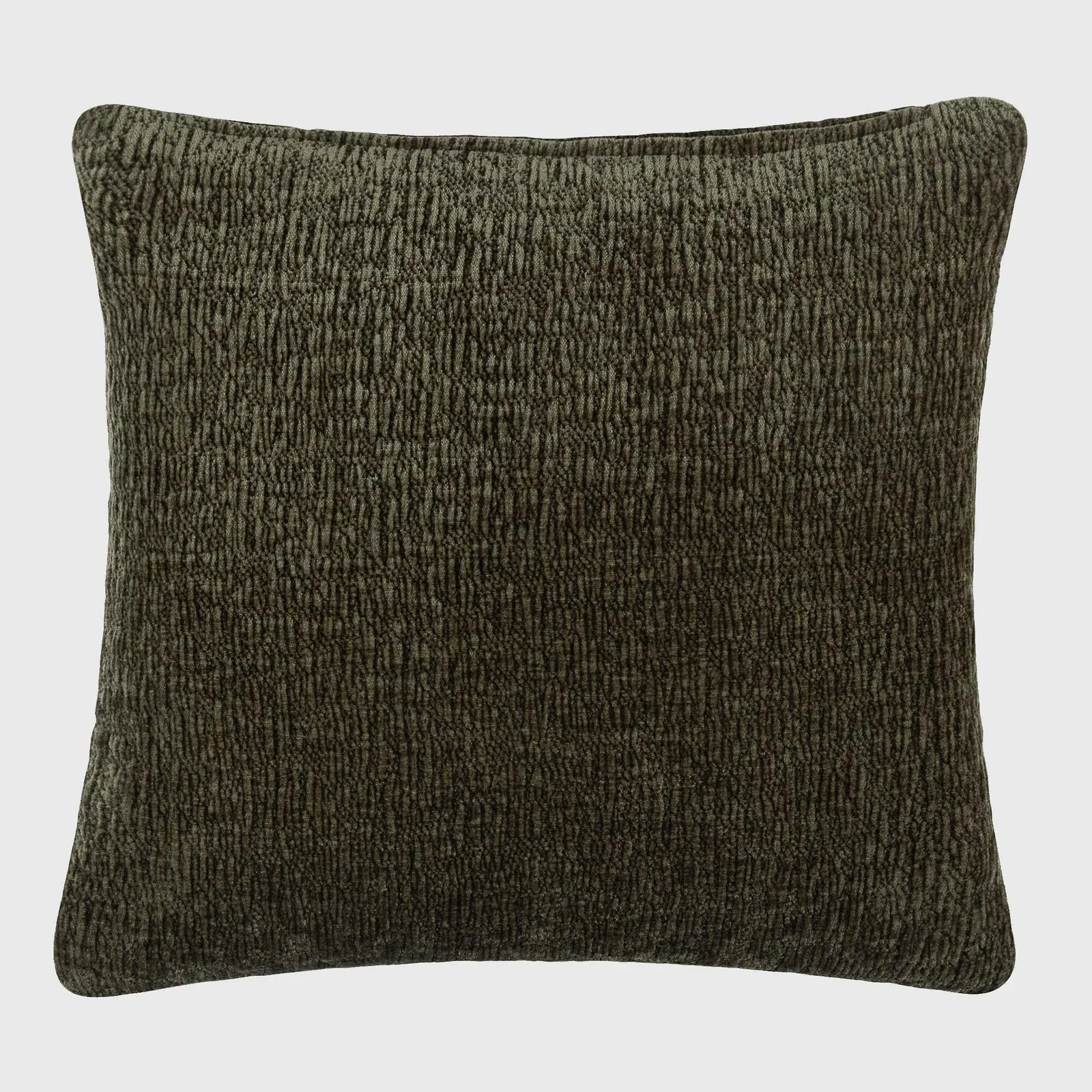 Green Ruffle Velvet Cushion, Square Polyester | Barker & Stonehouse