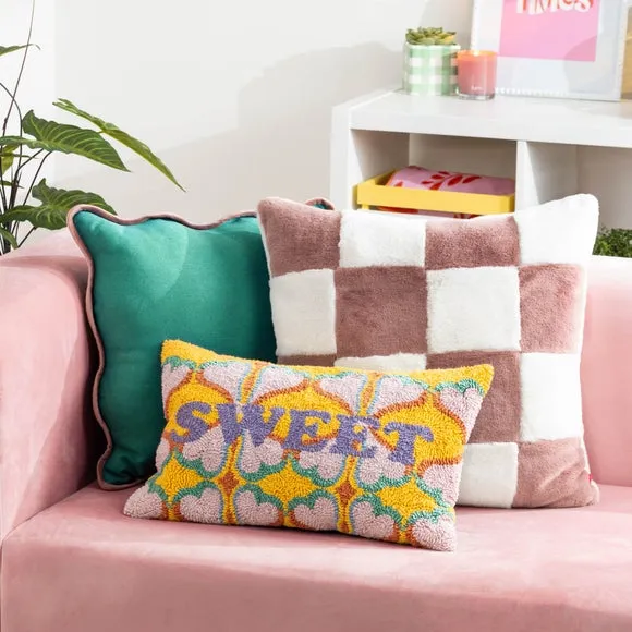 Heya Home Cozee Check Square Cushion 6