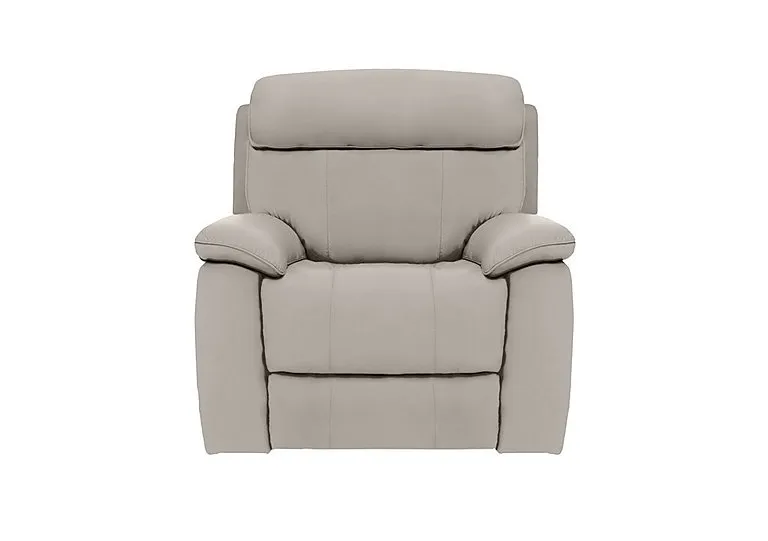 Moreno Leather Armchair - Silver Grey