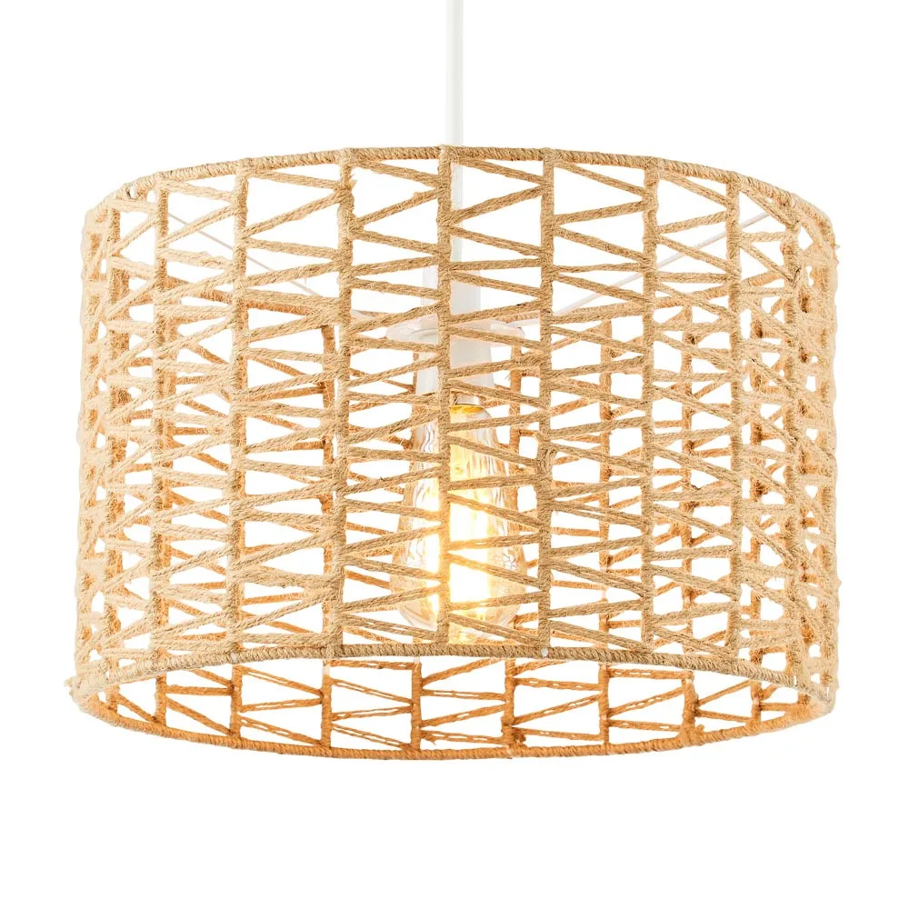 Jute Cylinder Easyfit Shade, Natural