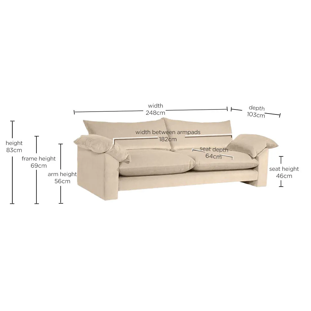 Hoxton Extra Large Sofa, Neutral Fabric | Barker & Stonehouse 4