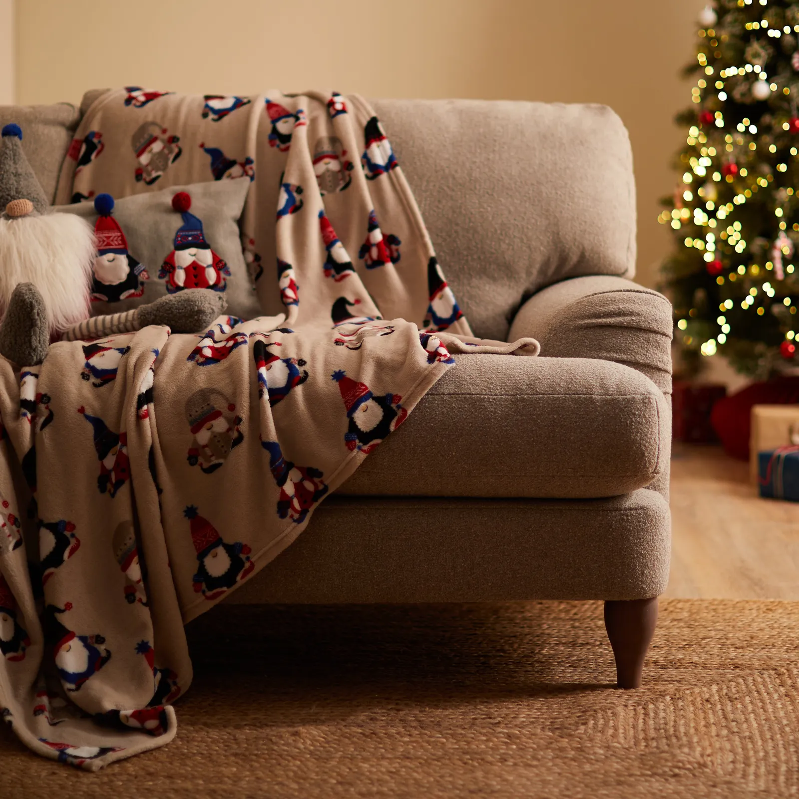 Nordic Nomad Gnome Fleece Blanket MultiColoured