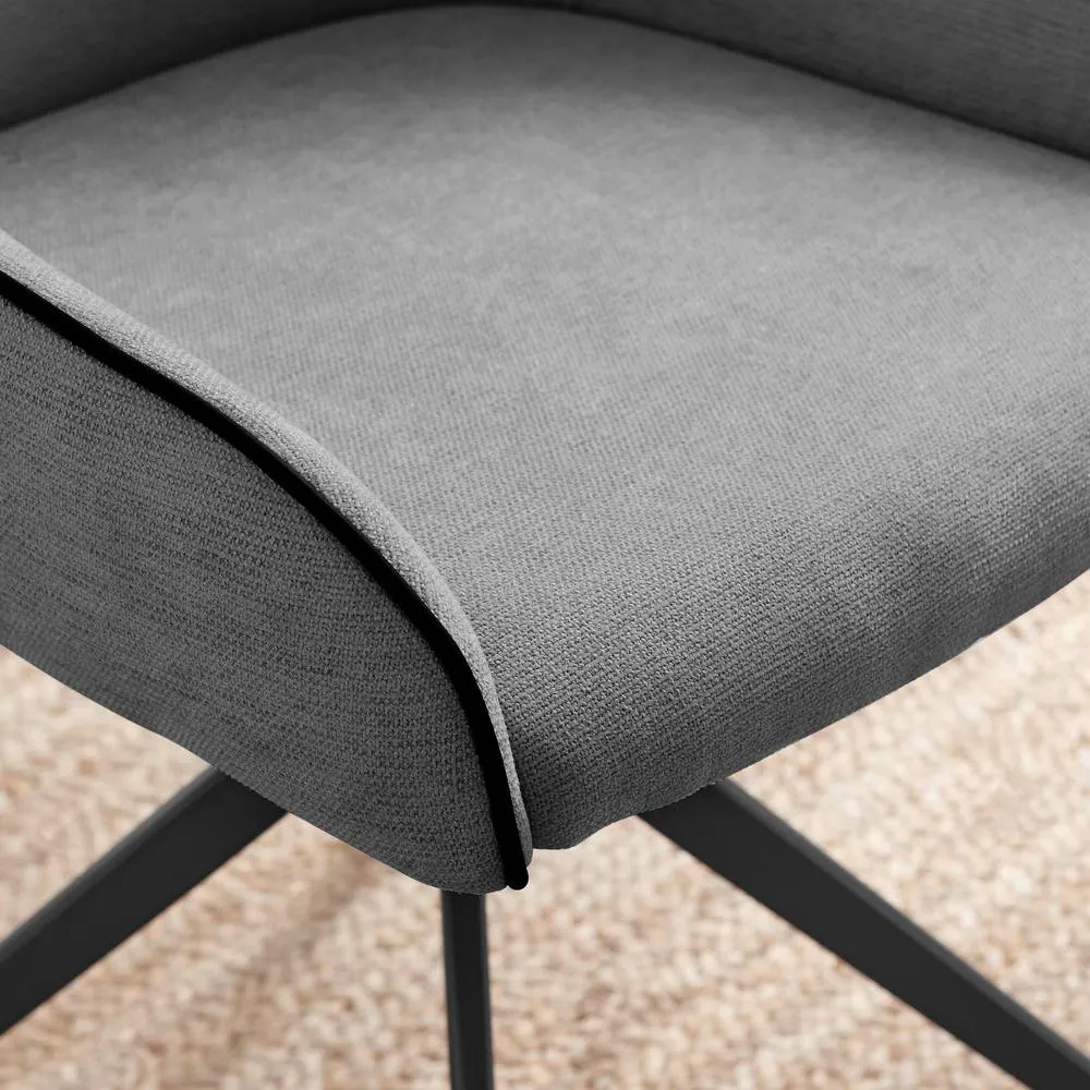 FurnitureboxUK 2x Beaumont Grey Fabric Swivel Dining Chairs 5