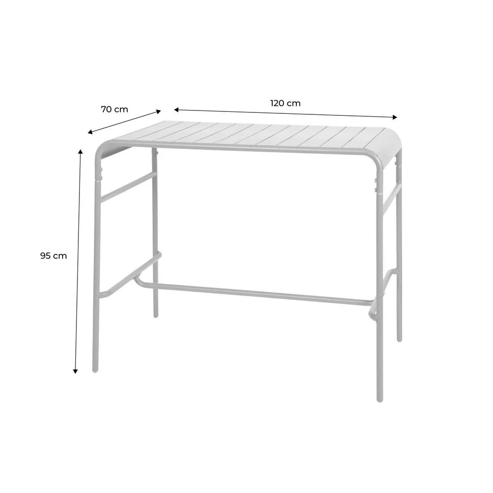 sweeek 4-seater metal garden bar table in Khaki 6
