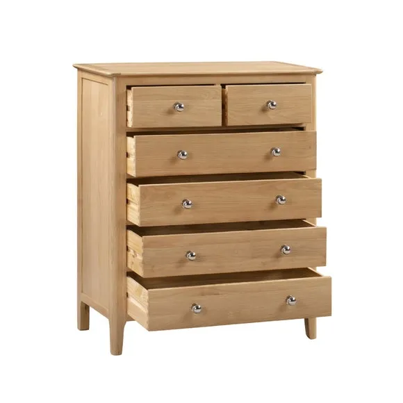 Cotswold 6 Drawer Chest, Oak 3