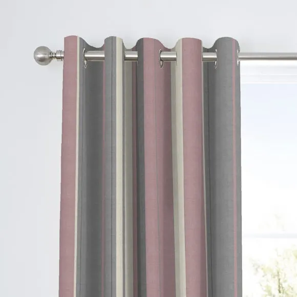 Fusion Whitworth Striped Eyelet Curtains 1