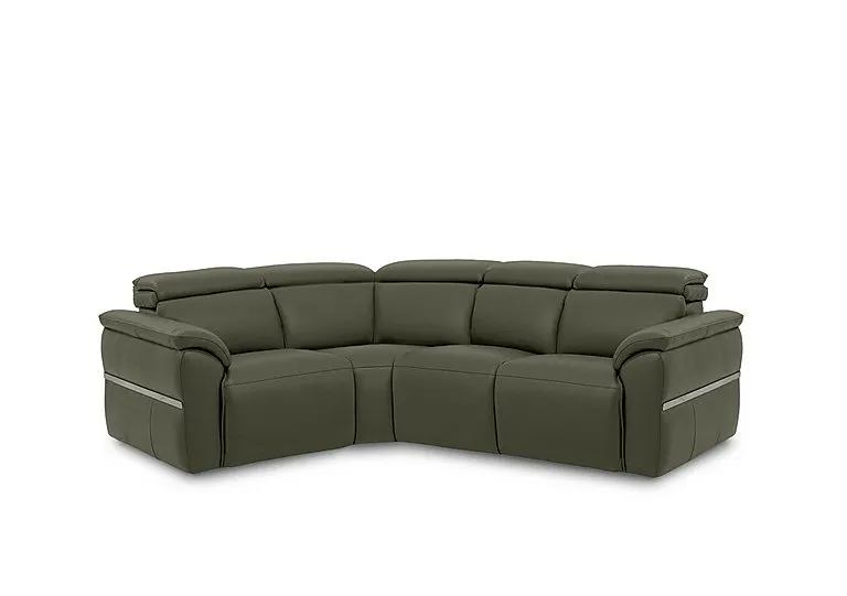 Dolomite Small Leather Left Hand Facing Corner Sofa - Oslo Pine