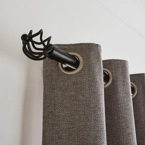 Caged Ball Extendable Metal Eyelet Curtain Pole 4