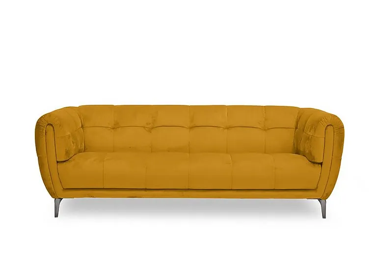 Sienna Fabric 3 Seater Sofa - Opulence Saffron