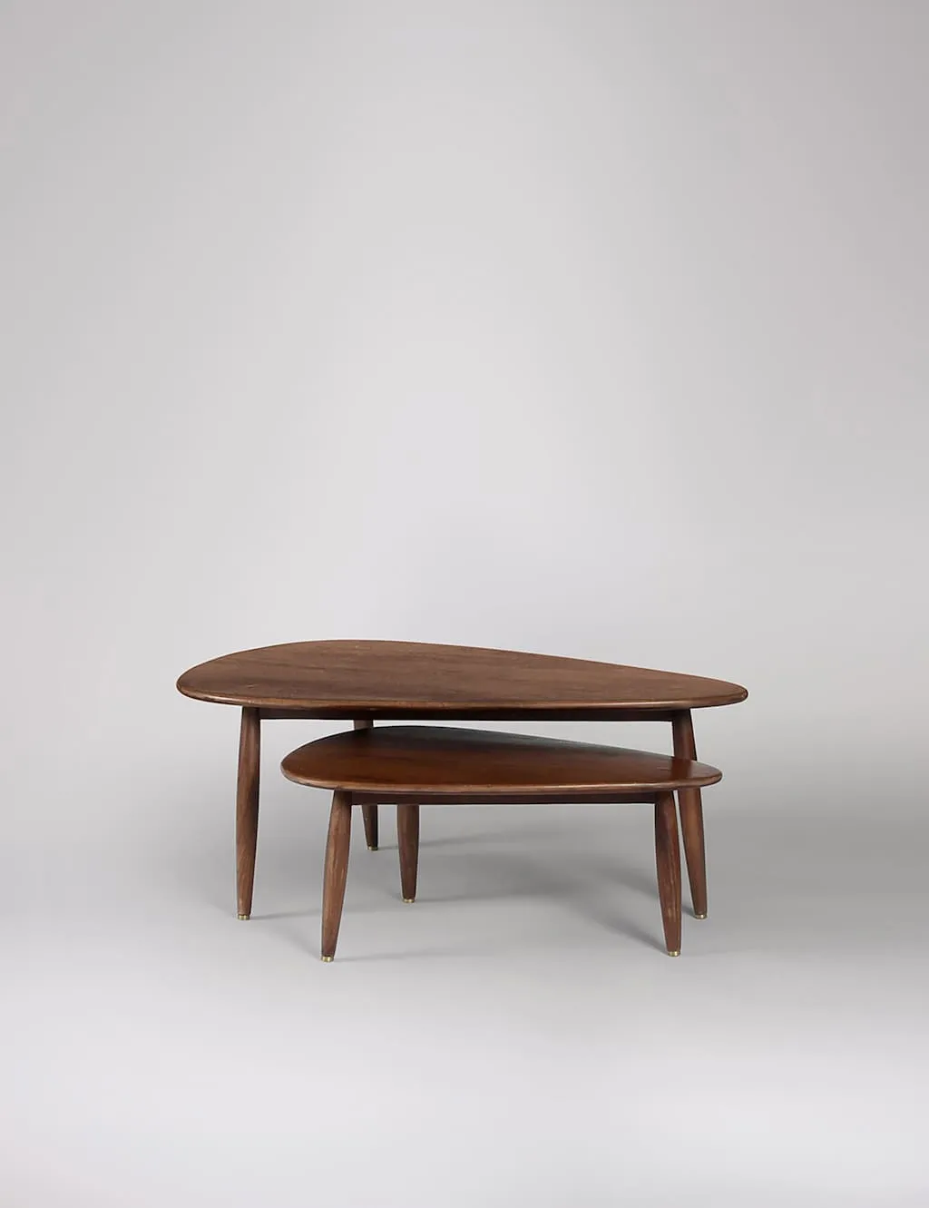 Swoon Abel Mango Wood Nesting Coffee Tables Medium Brown