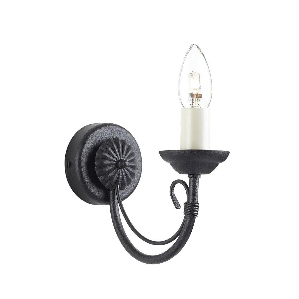 Netlighting Chartwell 1 Light Indoor Candle Wall Light Black E14