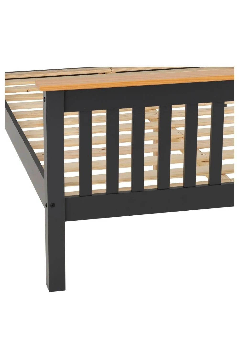 Seconique Monaco 4'6" Double Bed High Foot End in Dark Grey 4