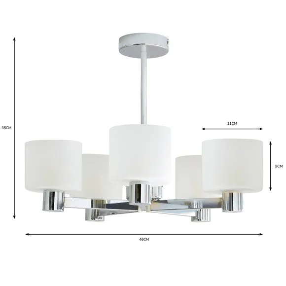 Erin 5 Light Semi Flush Ceiling Light 6