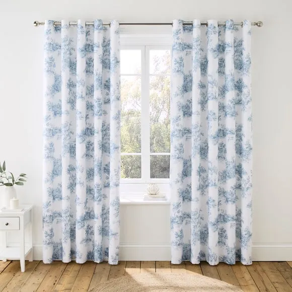 Toile Scene 100% Cotton Blackout Eyelet Curtains 2