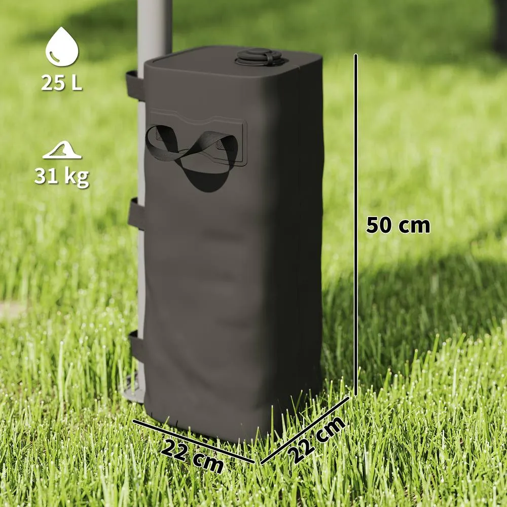 OUTSUNNY Set of 4 Heavy Duty Gazebo Weights Bags, 500D Sand Weights, Black 3