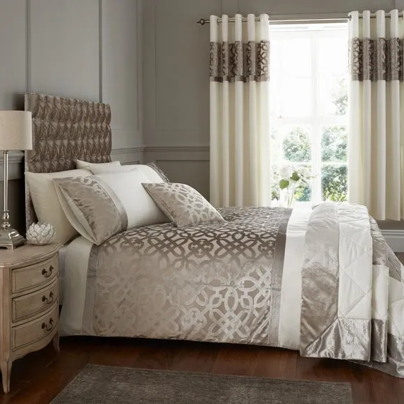Catherine Lansfield Natural Lattice Cut Velvet Cushion 3