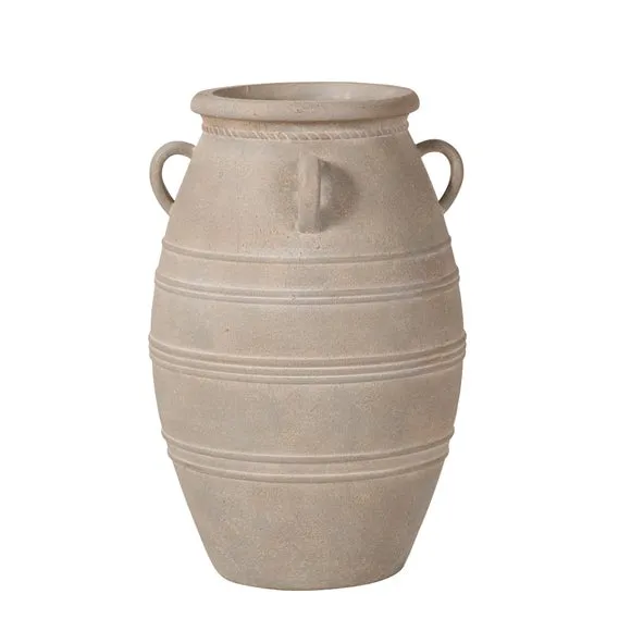 Grey Wash Fibrestone Decorative Vase with Handles 4