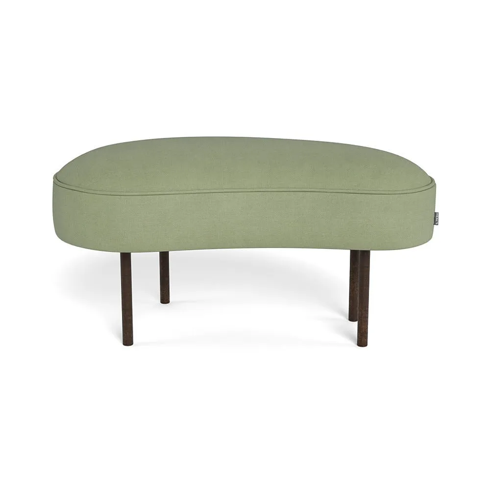 Heal's Isola Small Ottoman Siena Cotton Pistachio Bronze Feet