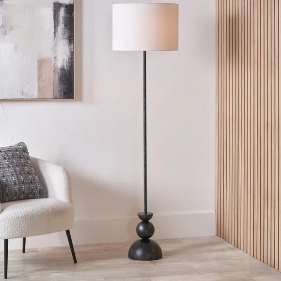 Pacific Lifestyle Vala Graphite Metal Textured Effect Ball Floor Lamp