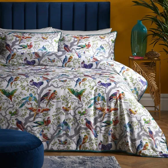 Laurence Llewelyn-Bowen Birdity 200 Thread Count 100% Cotton Duvet Cover & Pillowcase Set 1