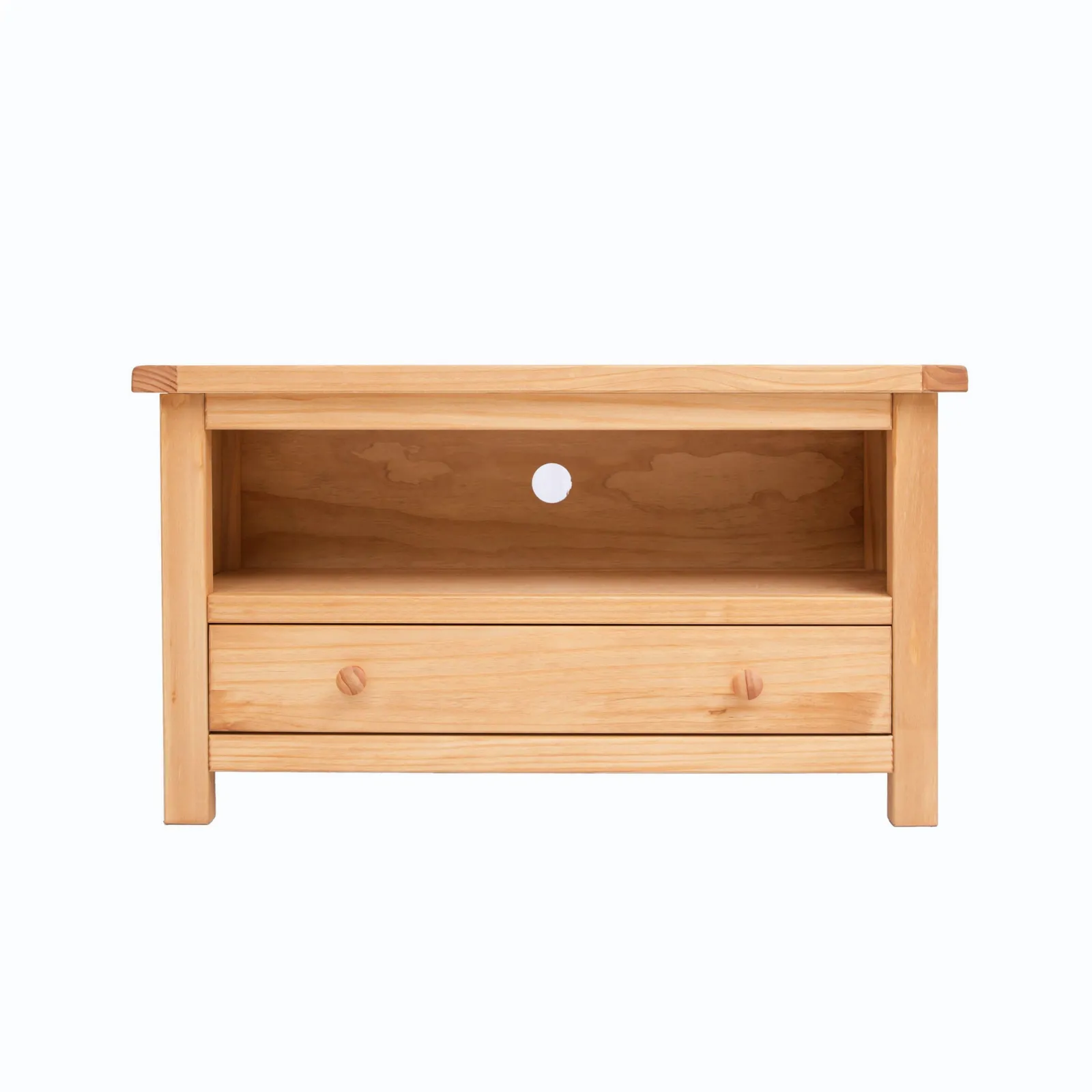 Cabinet Bits Lugo Waxed 1 Drawer TV Cabinet Wood Knob in Light Brown